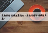 企业网站建设方案范文（企业网站建设设计方案）