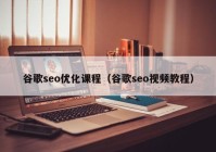 谷歌seo优化课程（谷歌seo视频教程）