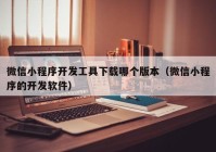 微信小程序开发工具下载哪个版本（微信小程序的开发软件）