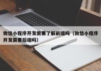 微信小程序开发需要了解前端吗（微信小程序开发需要后端吗）