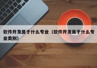 软件开发属于什么专业（软件开发属于什么专业类别）