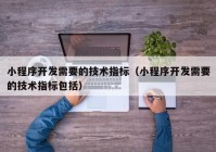 小程序开发需要的技术指标（小程序开发需要的技术指标包括）