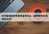 大学游戏软件开发专业学什么（游戏软件开发学校大学）