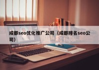 成都seo优化推广公司（成都排名seo公司）