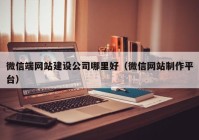 微信端网站建设公司哪里好（微信网站制作平台）